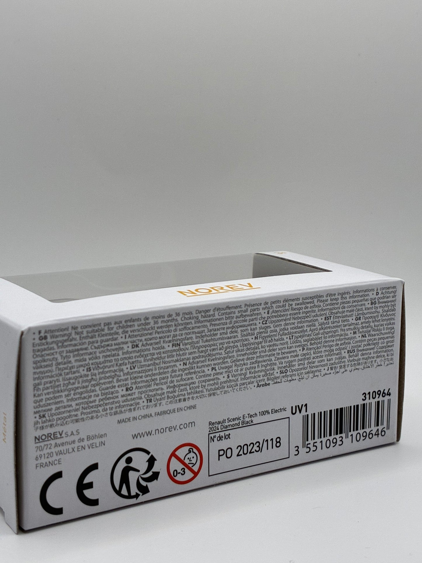 Renault Scenic E-Tech Norev 1/64 - Noir Diamant